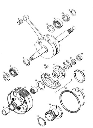 Bearing roll clutch cover Tomos.